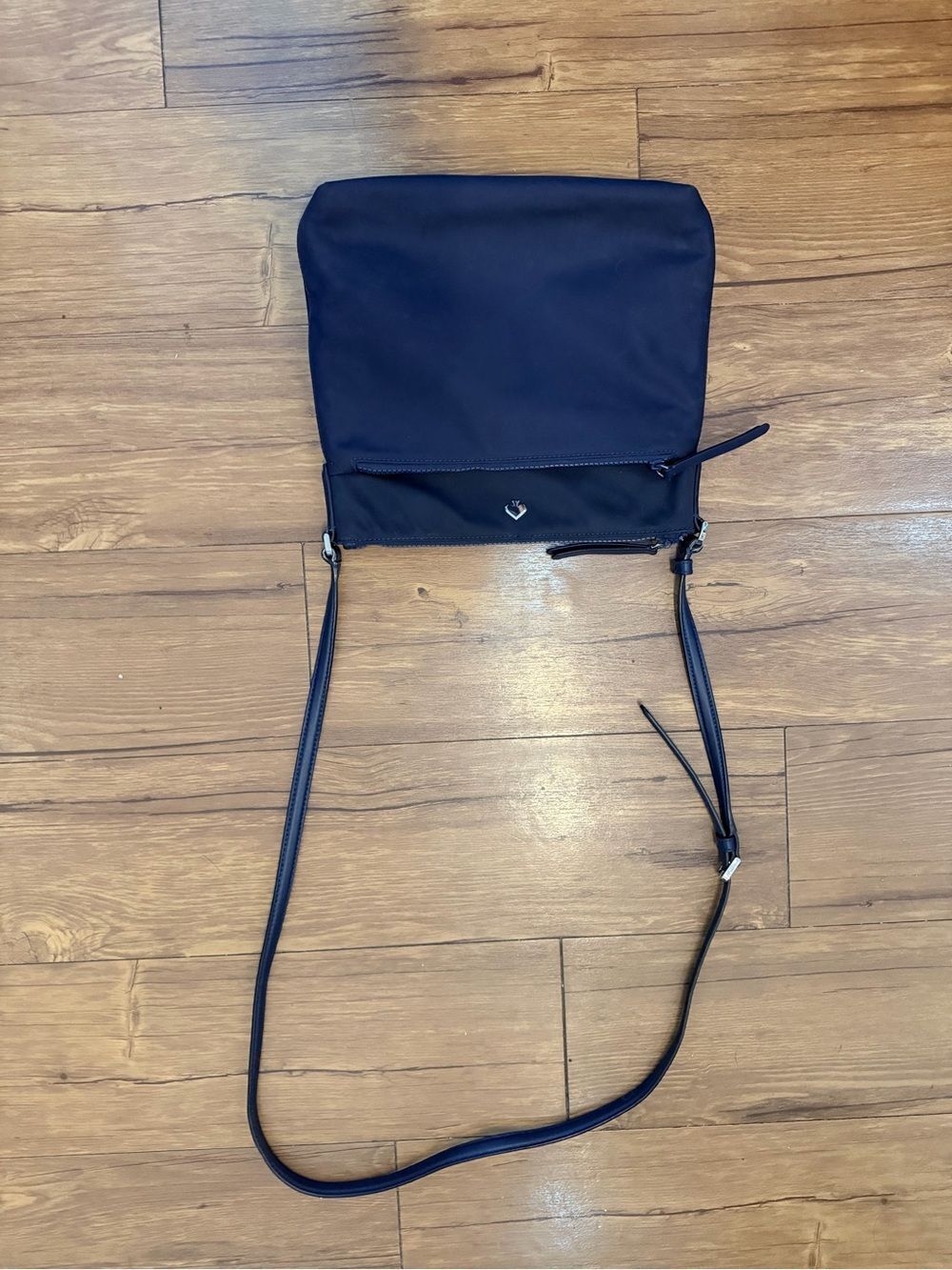 Kate Spade Jae Flat Crossbody Bag Purse Navy Blue Nylon - Picture 3 of 8